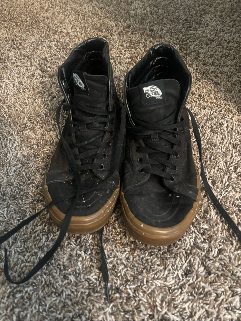 Vans Black High-Top Canvas Sneakers with Gum Sole